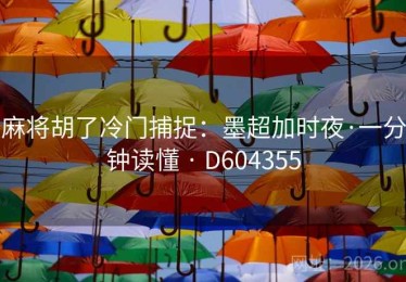 麻将胡了冷门捕捉：墨超加时夜·一分钟读懂 · D604355