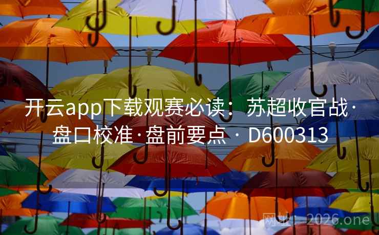 开云app下载观赛必读：苏超收官战·盘口校准·盘前要点 · D600313
