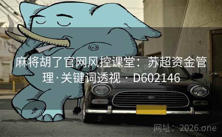 麻将胡了官网风控课堂：苏超资金管理·关键词透视 · D602146
