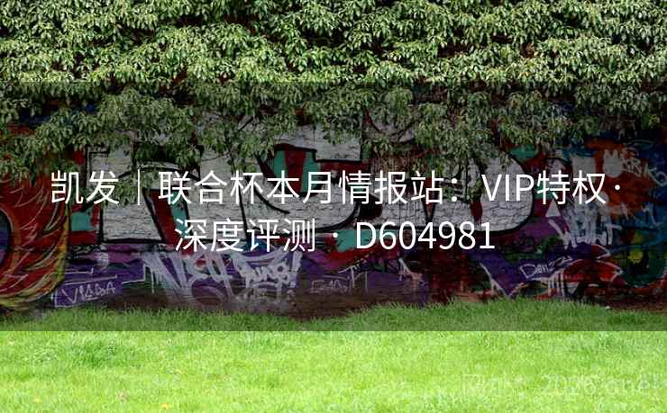 凯发｜联合杯本月情报站：VIP特权·深度评测 · D604981