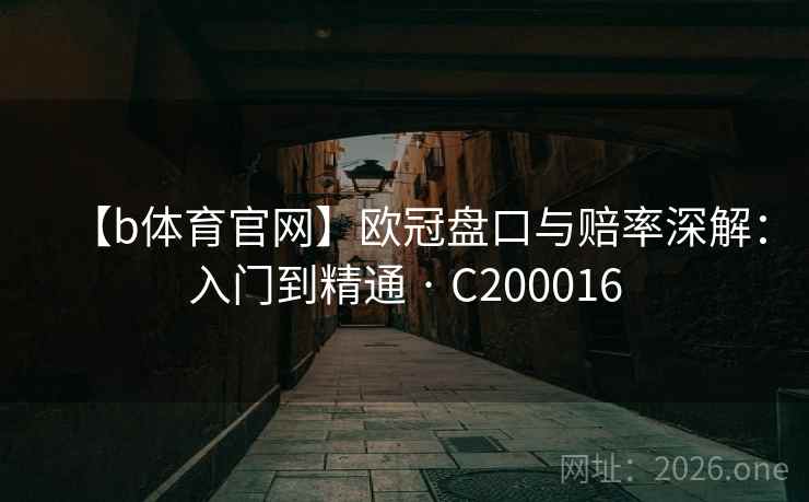 【b体育官网】欧冠盘口与赔率深解：入门到精通 · C200016